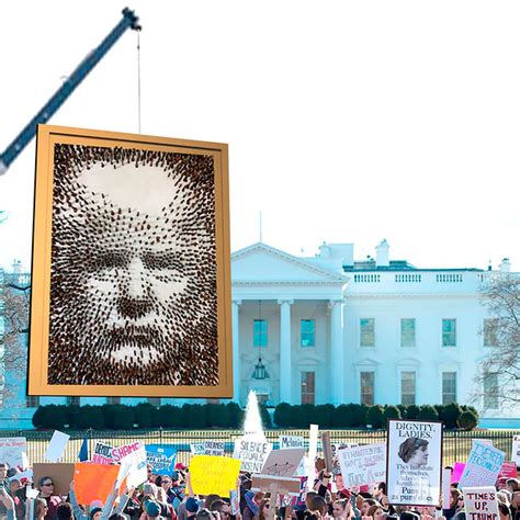 cleveland artist creates a giant portrait of donald trump using