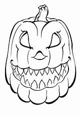 Pumpkin Coloring Pages Scary Fall Creepy Craft Print Harvest Season Looking Color sketch template