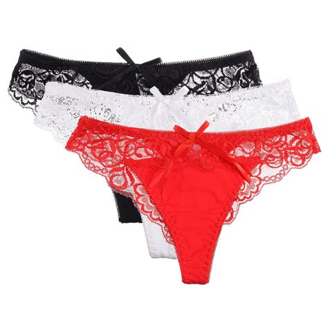 3 pieces lot sexy women s briefs seamless v string lace cutton floral