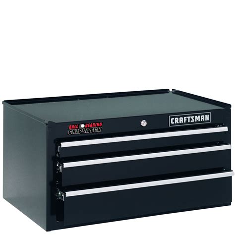 craftsman  wide  drawer ball bearing griplatch middle chest black