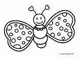 Butterfly Coloring Pages Simple Cute Clip Line Printable Cartoon Drawing Drawings Kids Butterflies Clipart Colouring Preschool Sheets Insect Print Color sketch template
