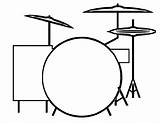 Drum Set Rock Drawing Coloring Roll Drums Pages Drawings Kids Music Printable Shapes Easy Shape Simple Outline Musical Draw Kit sketch template