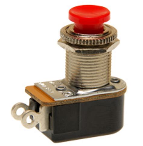 pl  carling push button switch single pole  momentary  red button