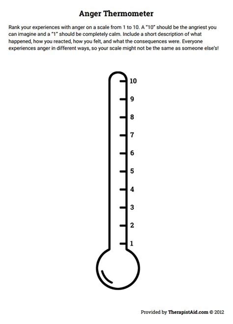 anger thermometer  printable printable templates