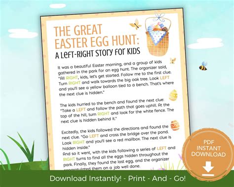 easter left  game printable pass  gift game easter gift