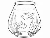 Coloring Fish Tank Bowl Empty Printable Pages Animal Constellation Popular Coloringhome sketch template