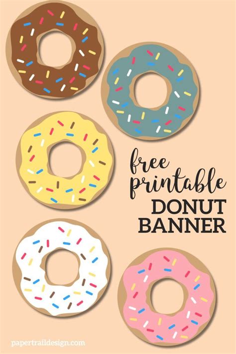 printable donut banner party decor paper trail design donut