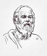 Socrates Portret Geïsoleerd Aislado Retrato Filosoof Wetenschapper Hout Griekse Schets Illustratie Wor sketch template