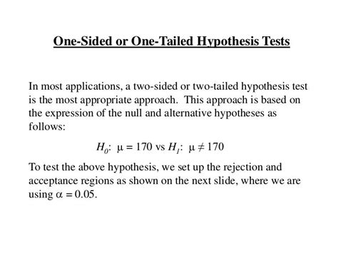 One Sided Or One Tailed Tests