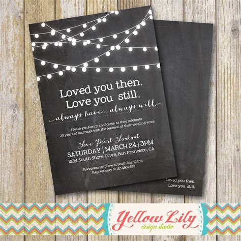 vow renewal invitation chalkboard vow renewal marriage etsy
