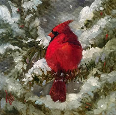 Bird Painting Acrylic Daily Painting Birds Painting Cardinal Birds