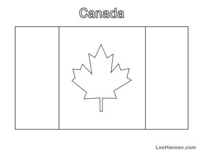 maple leaf canada flag colouring page
