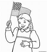 Flag Coloring American Waving Pages Girl Printable Drawing India Getdrawings Book Color sketch template