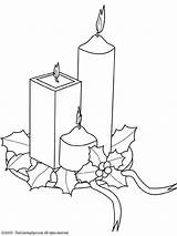 Christmas Coloring Candle Clipart Pages sketch template