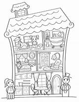 Dollhouse Coloring Pages House Doll Printable Colouring Drawing Kids Paper Book Pdf Museprintables Choose Board Popular sketch template