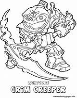 Coloring Grim Creeper Skylanders Pages Lightcore Undead Swap Force Printable Print sketch template