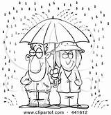 Cartoon Umbrella Sharing Rain Outline Couple Clipart Clip Toonaday Royalty Illustration Umbrellas Ron Leishman Rf Poster Print Eps Printable Digital sketch template