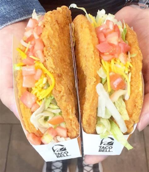 taco bells fried chicken shell taco    forget  double