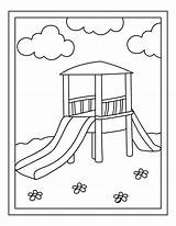 Playground Coloring sketch template