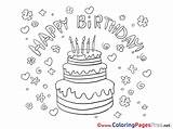 Coloring Birthday Happy Cake Flowers Printable Sheets Pages Sheet Title sketch template