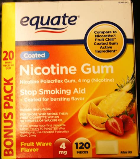 amazoncom equate nicotine gum fruit wave flavor mg bonus pack