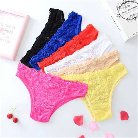 New Women Sex Panties Sexy Sheer Lace Temptation Floral Thongs