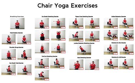 printable chair yoga poses for seniors chair yoga sequence chair pose