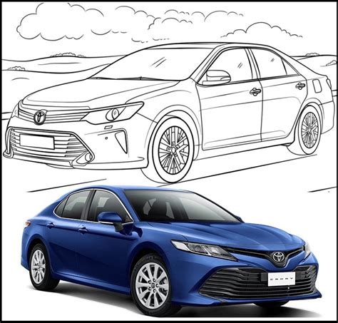 toyota camry skecth coloring page