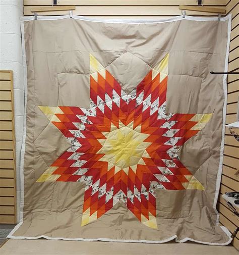 Beautiful Great Condition Homemade Native American Indian Star Quilt