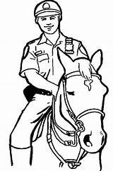 Police Coloring Horse Pages Policeman Kids Horses Sheets Visit Choose Board sketch template