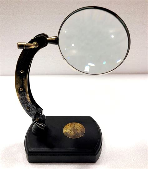 Antique Brass Movable Magnifying Glass Vintage Nautical Table Etsy