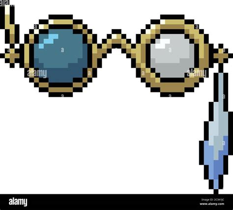 Vector Pixel Art Weird Glasses Isolated Cartoon Stock Vector Image