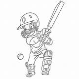 Cricketer Illustrations sketch template