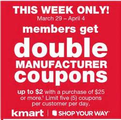 kmart double coupon event  coupons    print  coupons   living