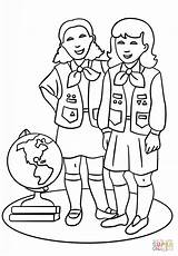 Scout Scouts Brownie Cub Pfadfinderin Supercoloring Coloringhome Dziewczynki Organizacja Template Letzte sketch template