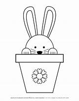 Easter Bunny Pot Coloring Planerium sketch template