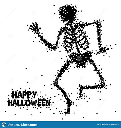 funny cute dancing skeleton for a happy halloween season