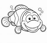 Fish Coloring Clown Pages Color Cute Drawing Happy Printable Getcolorings Getdrawings sketch template