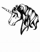 Coloring Pages Unicorn Mystical Head Creatures Creature Mythical Popular sketch template