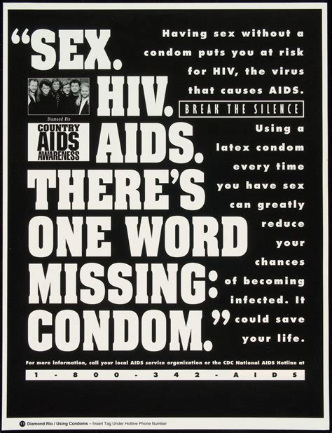 Sex Hiv Aids Theres One Word Missing Condom Aids Education Posters