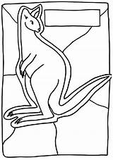 Aboriginal Kangaroo Kids Dot Painting Australian Coloring Drawing Template Templates Pages Animals Australia Colouring Base Craft Dunny These Use Some sketch template