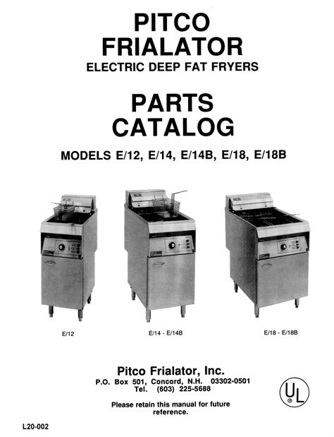 pitco fryers service manuals