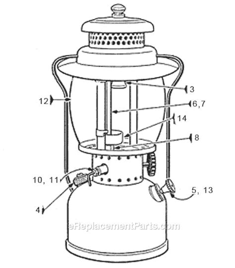 coleman single mantle kerosene lantern  ereplacementpartscom