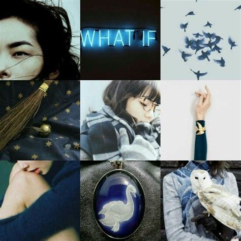 cho chang ravenclaw aesthetic moodboards blue  bronze rowena ravenclaw