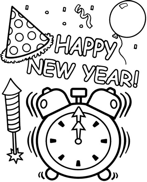 printable happy  year coloring card