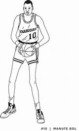 Coloring Pages Curry Steph Warriors Basketball Golden State Manute sketch template