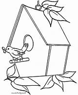 Coloring Bird Pages House Birdhouse Drawing Getdrawings Singing Printable Color Getcolorings sketch template