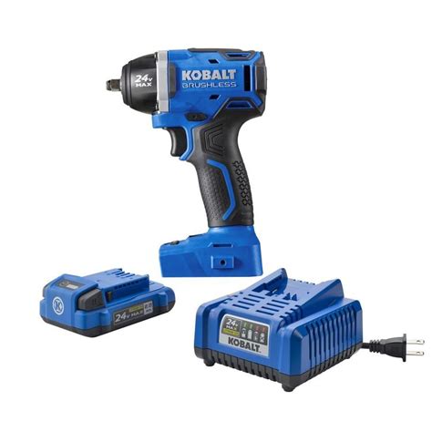 Kobalt 24 Volt Max 1 2 In Drive Cordless Impact Wrench 1 Battery