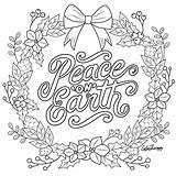 Coloring Peace Christmas Earth sketch template
