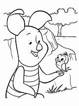 Pooh Winnie Coloring Pages Piglet Animated Printable sketch template